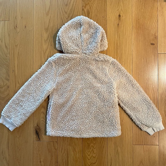 Nordstrom Harper Canyon Kids Bear Hoodie Sherpa Jacket tan w ears girls size 6 - Picture 4 of 4